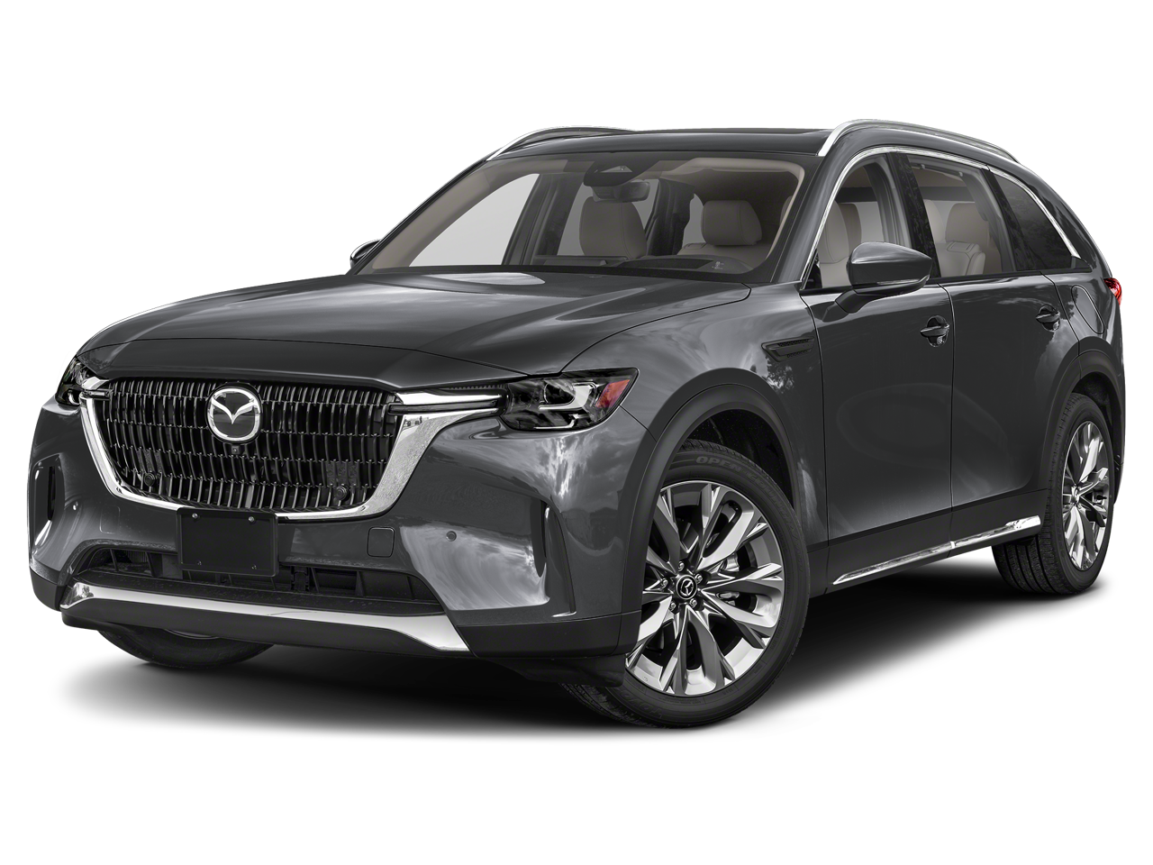 2026 Mazda Mazda CX-90 3.3 Turbo Premium Plus AWD in Machine Gray Metallic — front three-quarter view