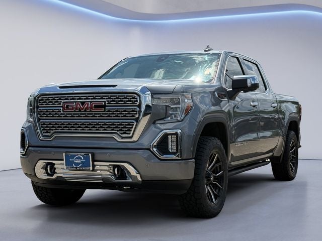 2021 GMC Sierra 1500 Denali in Satin Steel Metallic — front three-quarter view