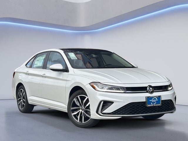 2026 Volkswagen Jetta 1.5T SE in Opal White Pearl — front three-quarter view