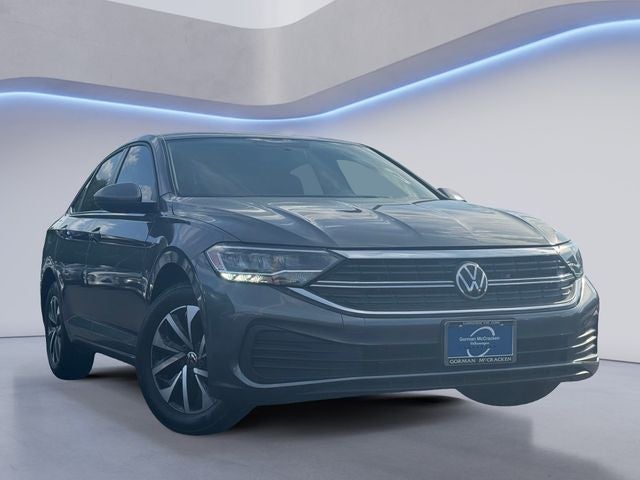 2022 Volkswagen Jetta 1.5T S in Platinum Gray Metallic — front three-quarter view