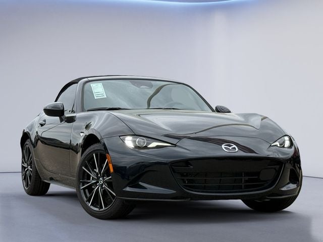 2025 Mazda Mazda MX-5 Miata Grand Touring in Jet Black Mica — front three-quarter view