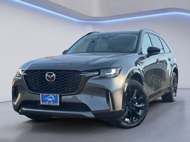 2026 Mazda Mazda CX-90 3.3 Turbo S Premium Sport AWD in Machine Gray Metallic — front three-quarter view