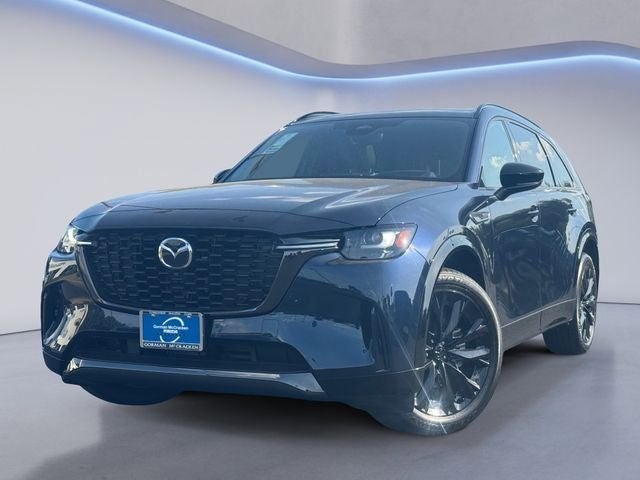 2026 Mazda Mazda CX-90 3.3 Turbo S Premium Sport AWD in Deep Crystal Blue Mica — front three-quarter view