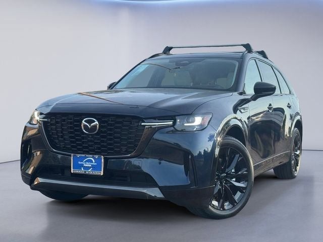 2026 Mazda Mazda CX-90 3.3 Turbo S Premium Sport AWD in Deep Crystal Blue Mica — front three-quarter view